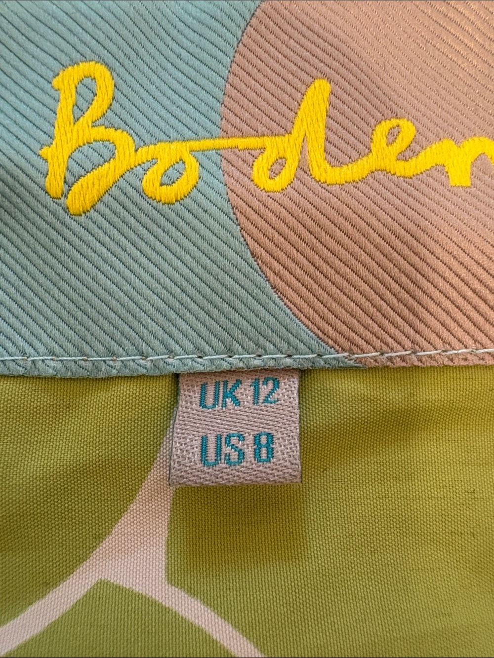 Boden NWOT Green White Giant Polka Dot Pullover Packable Anorak Jacket Size 8 - Picture 5 of 16